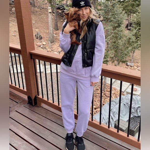 Purple matching sweat set jogger pants - Picture 1 of 4